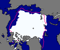 Sea ice extent in September 2002