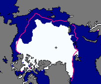 Sea ice extent in September 2009