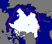 Sea ice extent in September 2010