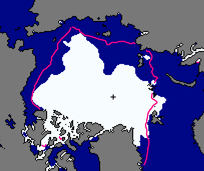 Sea ice extent in September 2014