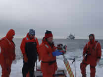 Image of  Ice Core group 3: Carol, Ned, Dave, Matt (L to R).  Photo by M. Cameron.