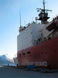 USCGC Healy tied up at dock in Dutch Harbor.