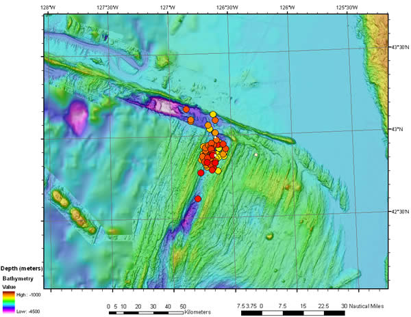 Oregon offshore earthquake North Gorda map