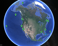 Small global map of hydrophone network