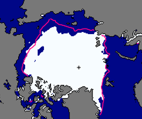 Sea ice extent in September 2006