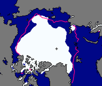 Sea ice extent in September 2013