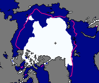 Sea ice extent in September 2016