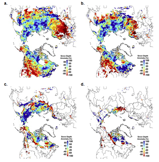 2015 northern hemisphere snow depth anomaly