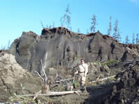 Figure 5 Ice-rich permafrost at Duvaniy Yar site