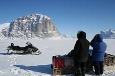 Admiring the sea ice view