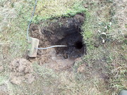 hole for equipment monitoring permafrost 