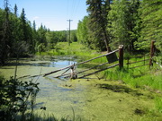 fence damaged by melting of permafrost