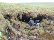 ice crystals in permafrost monitoring tunnel