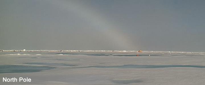 North Pole with rainbow on July 5, 2010