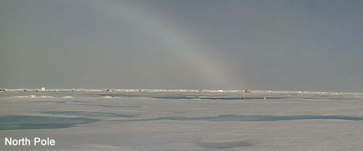 North Pole with rainbow on July 5, 2010