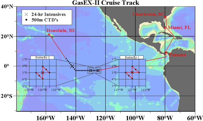 GasEx 2001 station map