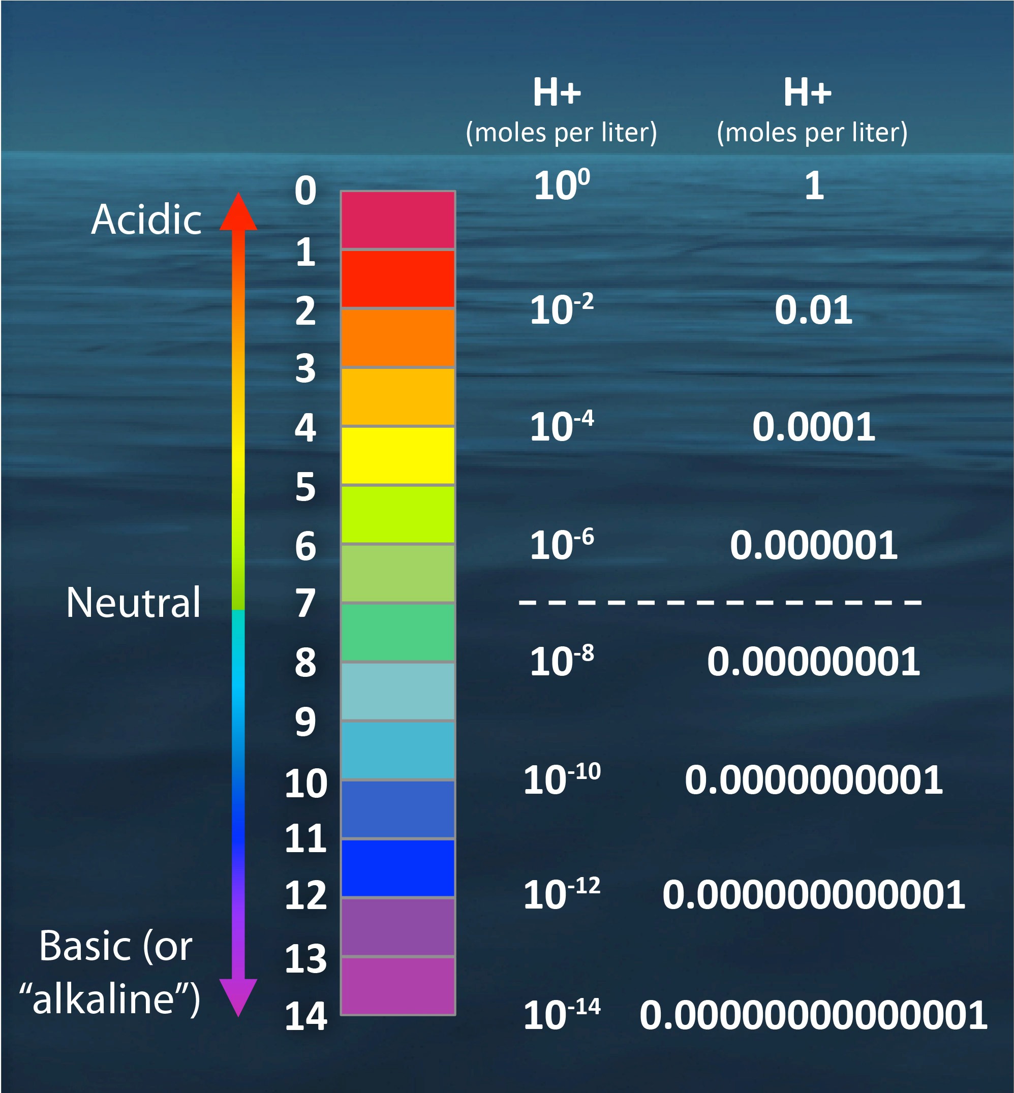 What is the normal pH balance in the human body?