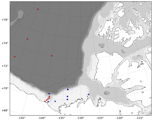 Arctic moorings locations