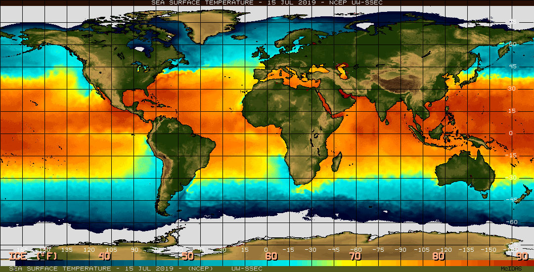 Today's global SST from University of Wisconsin