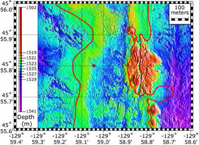 color map of rumbleometer area