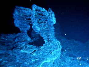 photo of lava pillars on seafloor