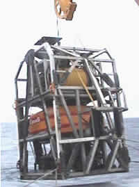 image of ROPOS being lowered to sea, click for full-size