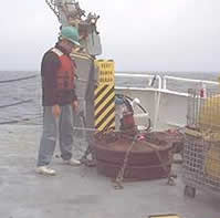 image of Ed Baker and railroad wheels