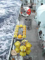 science equipment on deck of Thompson