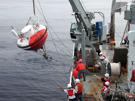 image of NeMO Net buoy deployment