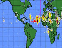 Satellite image of airborne dust