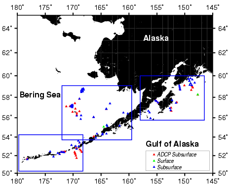 Map of mooring sites for FOCI studies.