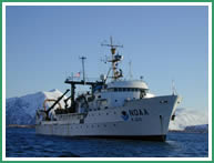 Miller Freeman anchored in Dutch Harbor, Alaska