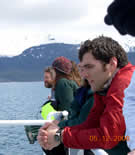 Image of standing on forward 01 deck as ship approaches Seward, Alaska.