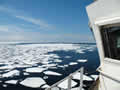 Sun, ice, good weather from the bridge of the Healy.