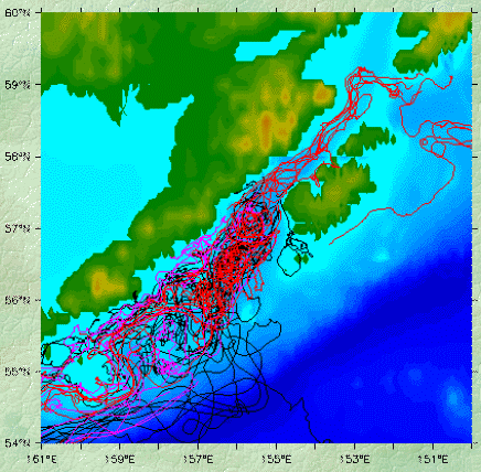 Satellite-tracked drifter trajectories