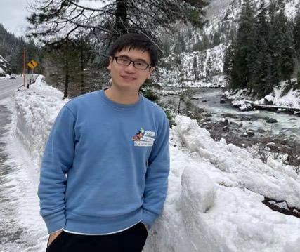 Yibin Huang in the snow