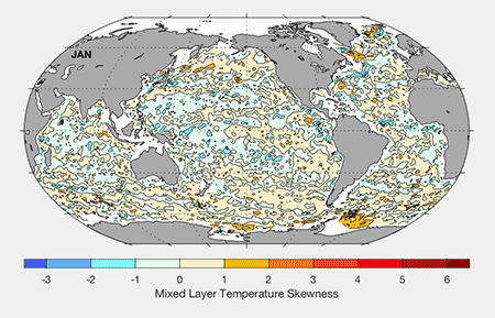 Mixed layer temperature skewness map