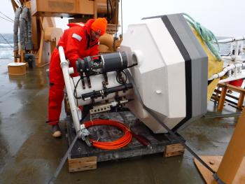 Buoy in the Arctic displaying the LOC 