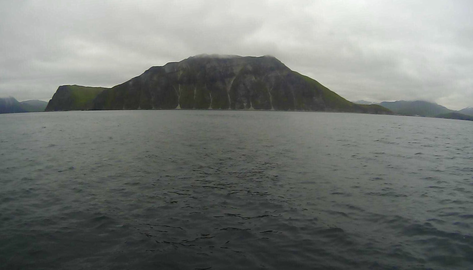 Drone view: departing Dutch Harbor, AK and passing by Amaknak Island