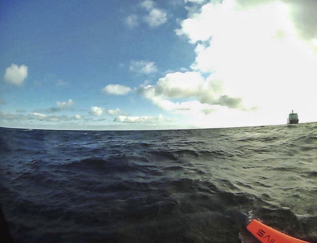 US Coast Guard Healy as seen from the sailing drone