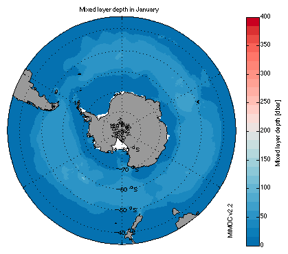 Mixed layer depth Antarctica animation