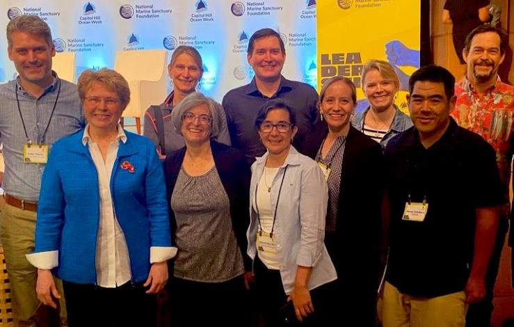 Dr. Jane Lubchenco posing with eDNA researchers at CHOW