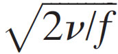 square 2v divided by f