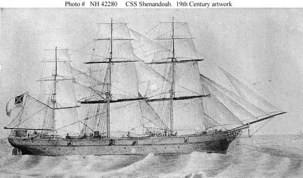 CSS Shenandoah. 19th Century artwork.