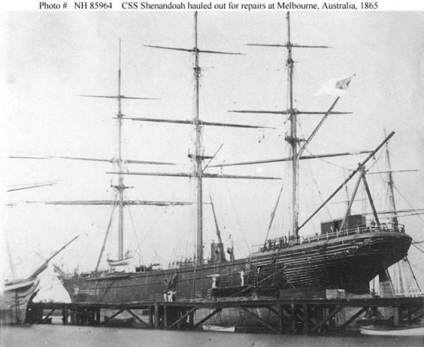 CSS Shanandoah hauled out for repairs at Melbourne, Australia, 1865