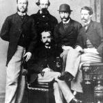 Former CSN officers: E.G. Booth (seated), and (standing, L-R): I.S. Bulloch (Shenandoah), B.W. Green, W.H. Murdaugh, C.E. Lining (Shenandoah).