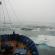  Russian Vessel Khromov picks its way through dirty ice near Herald Island. [Photo: K. Wood] 