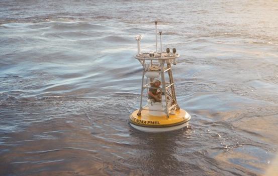 KEO mooring in the water