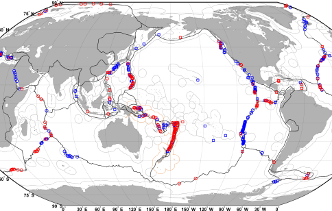 map of known active vent fields