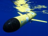 photo of a Slocum Glider underwater